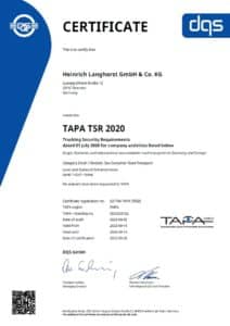 TAPA Zertifikat 2023